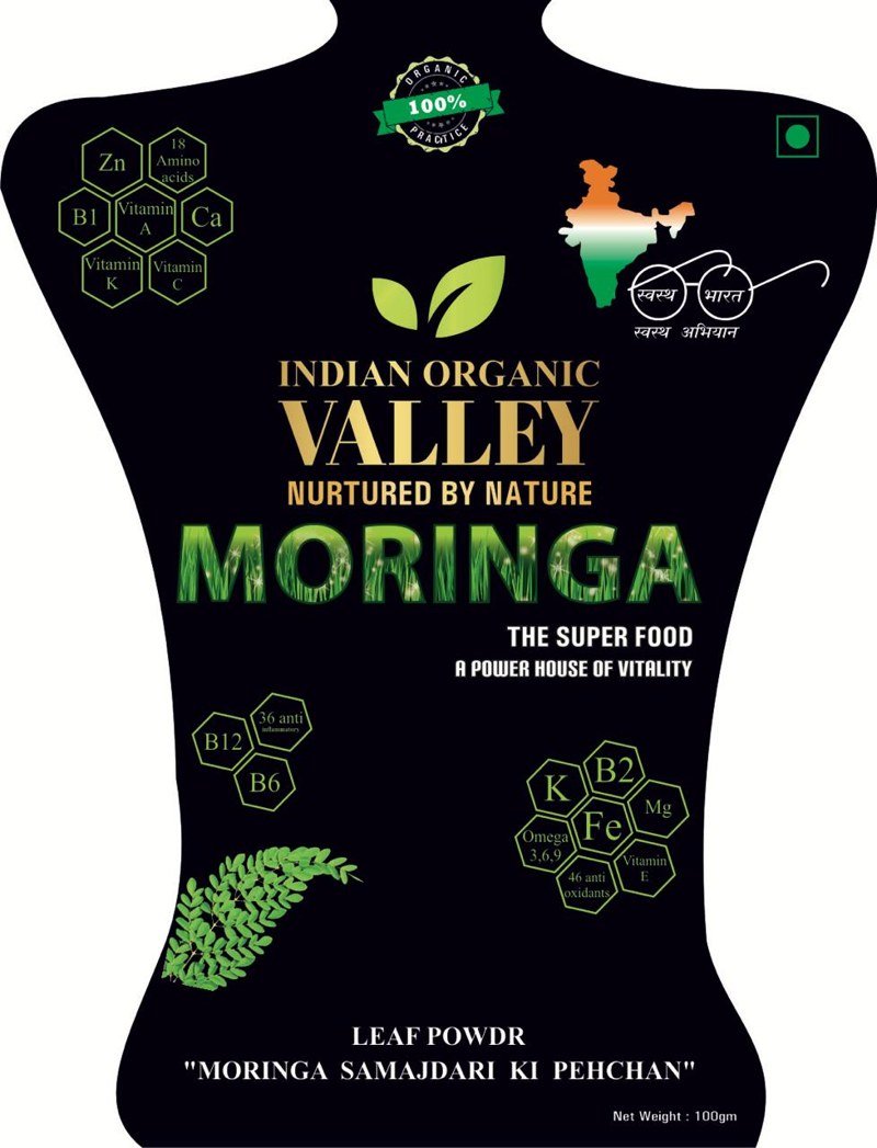 Indian Organic Valley Moringa front packaging